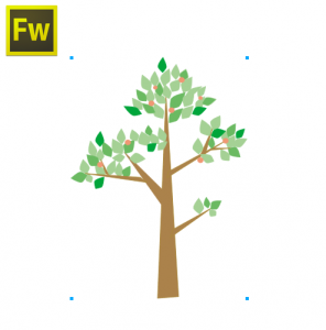 現状②Fireworks側の画面 この木のベクターをFlashにコピペしたい