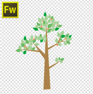 手順③Fireworks側の画面 改めて木のベクターをFlashにコピペします。