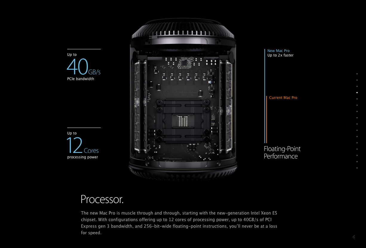 アップル 新しいMac Proは驚愕の円柱型ブラックボディに