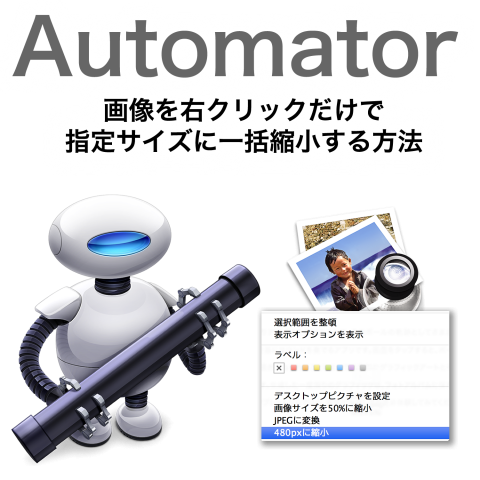 Automator 画像を右クリックだけで指定サイズに一括リサイズする方法