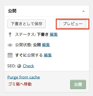 WordPress 投稿画面 公開のいろいろ プレビュー