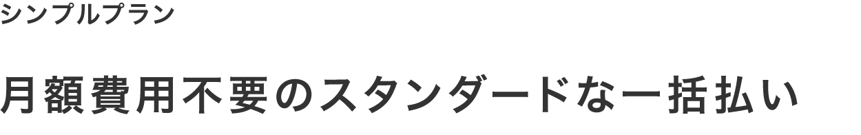 月額費用不要のスタンダードな一括払い