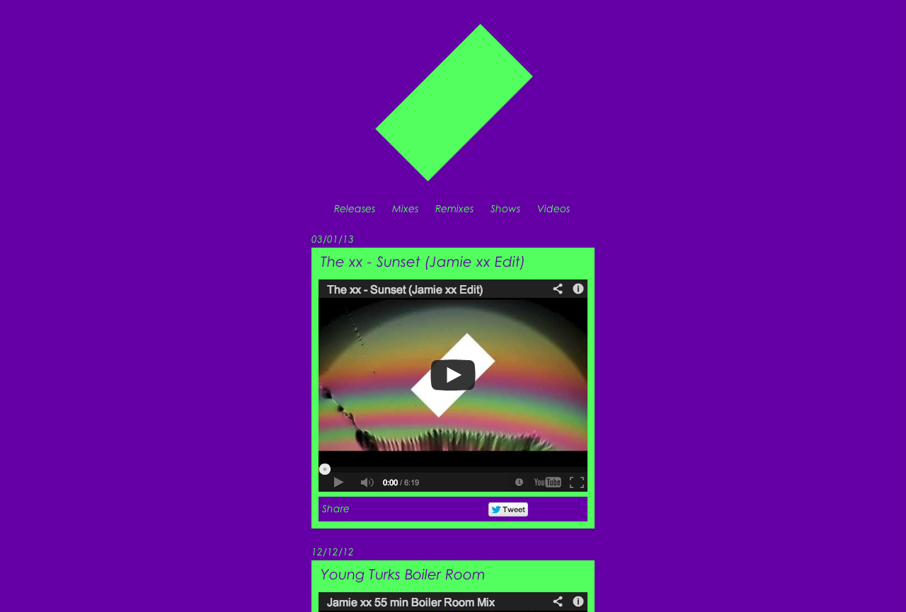 Jamie xx 公式サイト