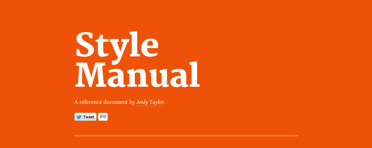 Style Manual | オレンジにタイポグラフィーが印象的なサイト【オススメサイト】