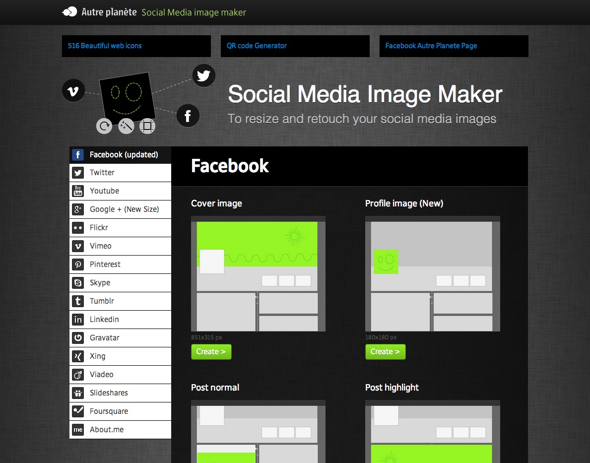 画像を簡単にソーシャルメディア用にできる超便利なサイトAP Social Media Image Maker