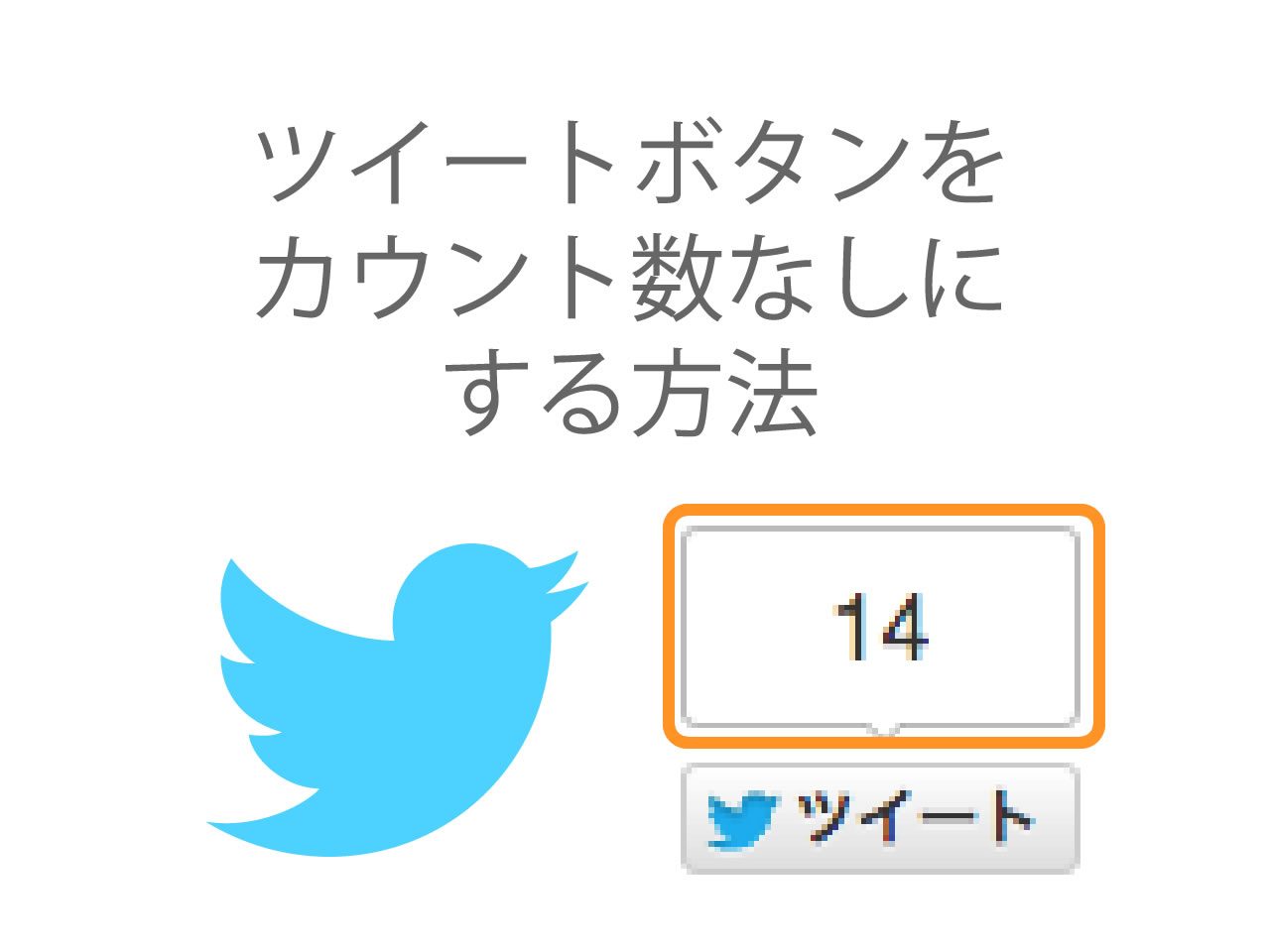 Twitterのツイートボタンのカウント数なし(非表示)にする方法