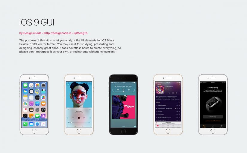 iOS 9 GUI for Sketch Design Code